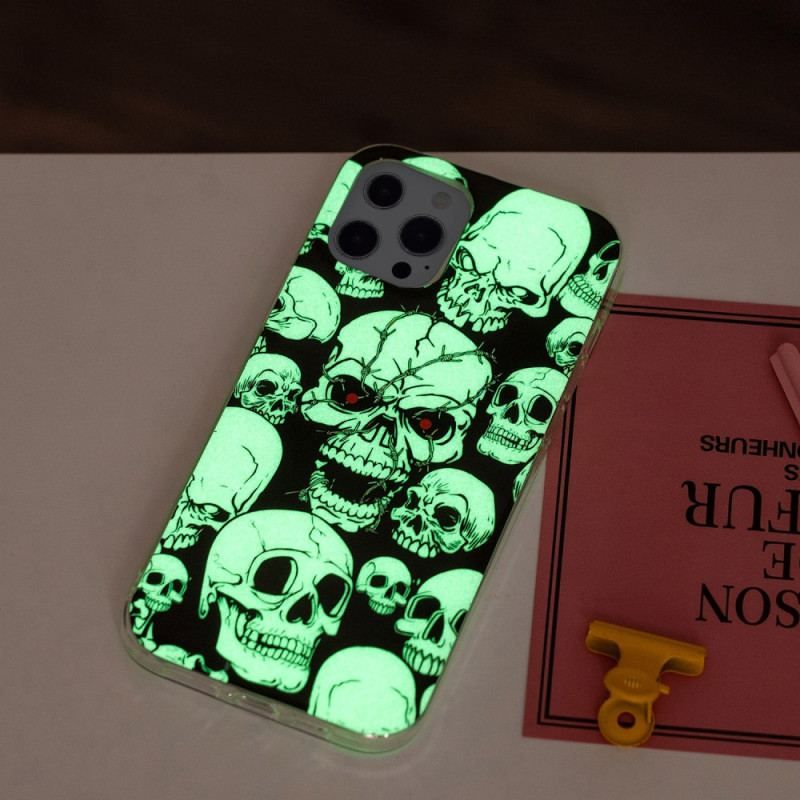 Coque iPhone 15 Pro Fluorescente Tête de Mort