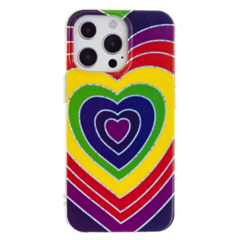 Coque iPhone 15 Pro Max Coeur Psychédélique