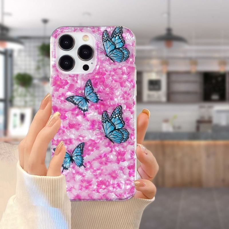 Coque iPhone 15 Pro Max Fleurs et Papillons