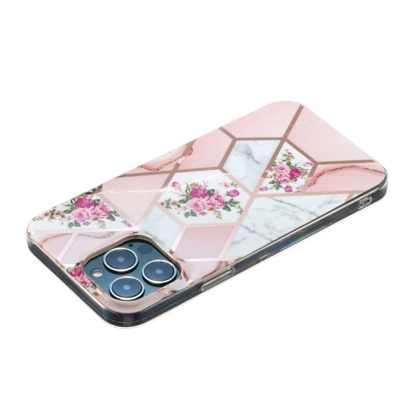 Coque iPhone 15 Pro Max Marbre Floral