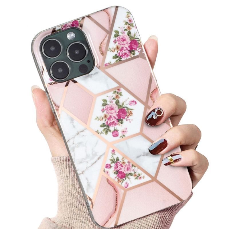 Coque iPhone 15 Pro Max Marbre Floral