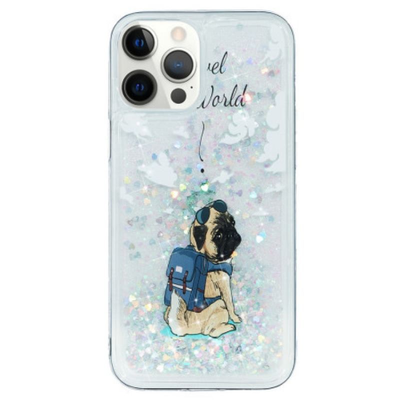 Coque iPhone 15 Pro Max Paillettes Chien