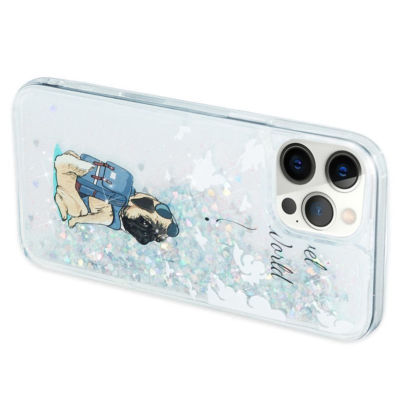 Coque iPhone 15 Pro Max Paillettes Chien