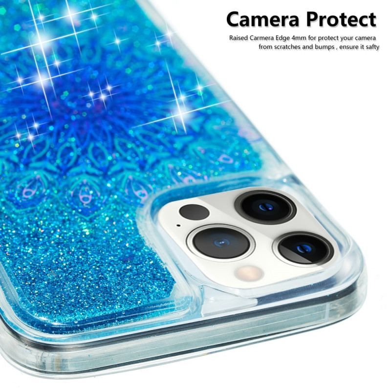 Coque iPhone 15 Pro Max Paillettes Mandala