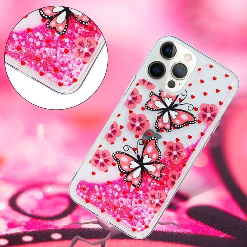 Coque iPhone 15 Pro Max Paillettes Papillons