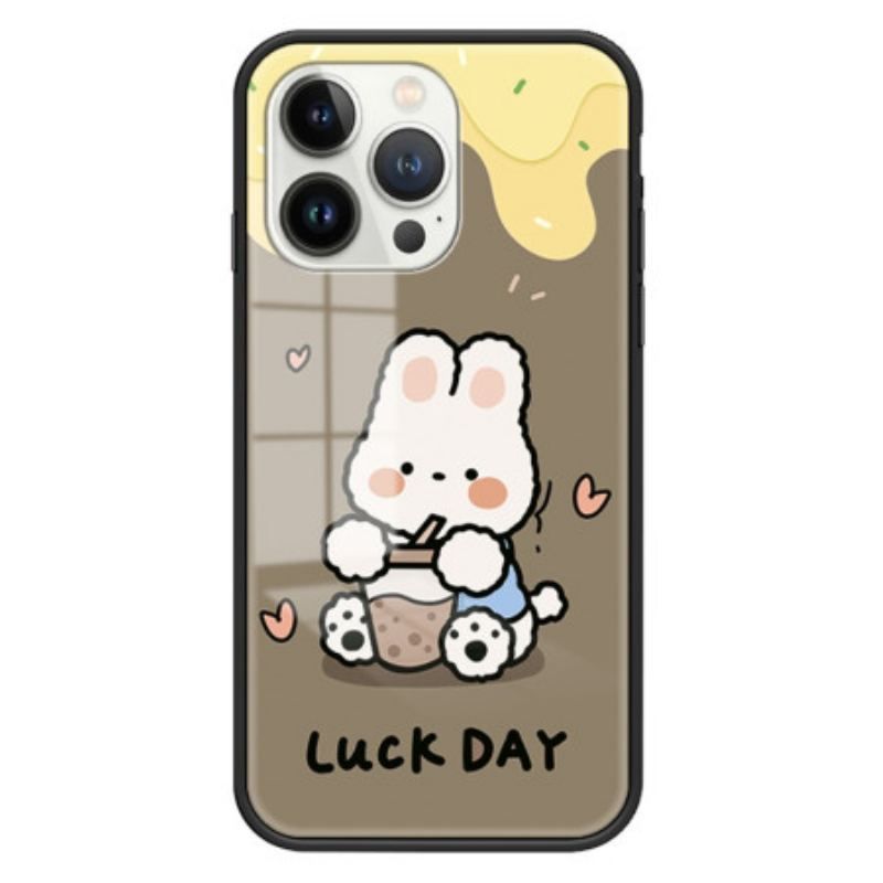 Coque iPhone 15 Pro Verre Trempé Milk Tea Rabbit