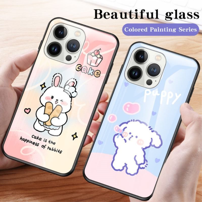 Coque iPhone 15 Pro Verre Trempé Milk Tea Rabbit