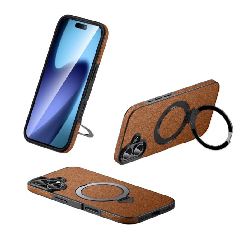 Coque iPhone 17 Compatible MagSafe Cuir avec Support