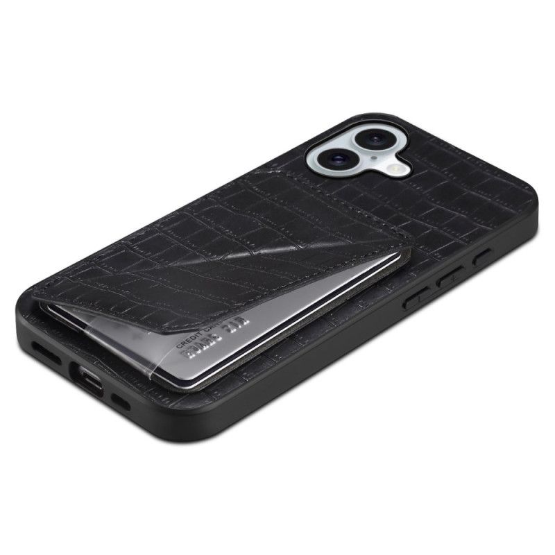Coque iPhone 17 Porte-Cartes Effet Crocodile