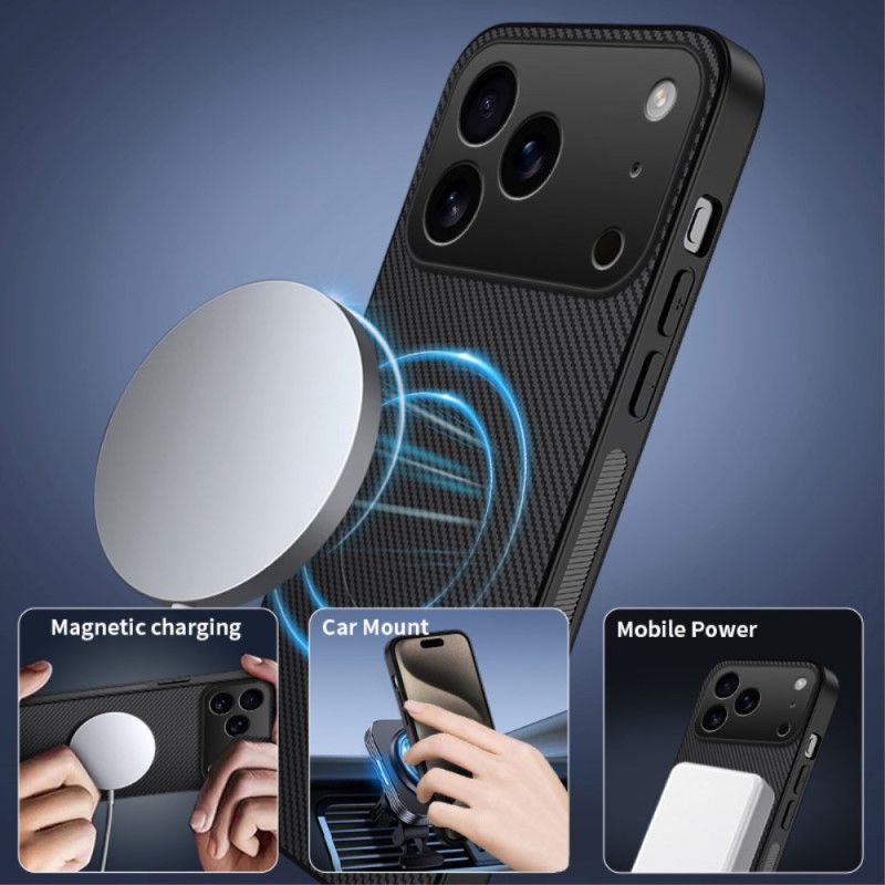 Coque iPhone 17 Pro Compatible MagSafe Carbone