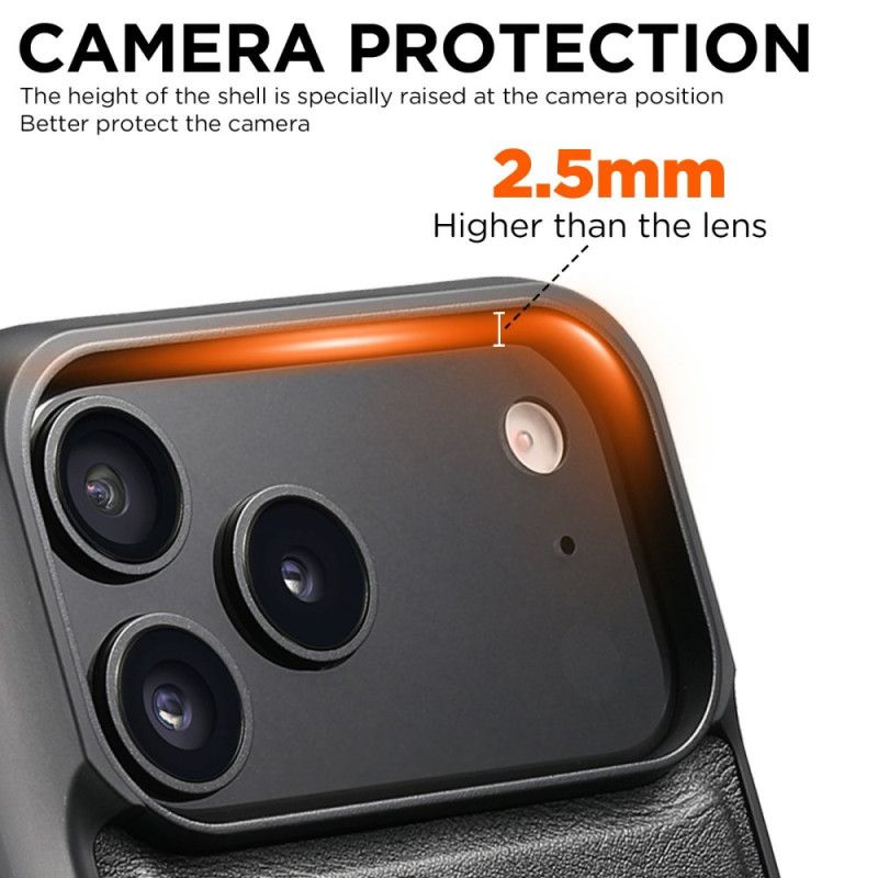 Coque iPhone 17 Pro Compatible MagSafe Effet Cuir Vintage