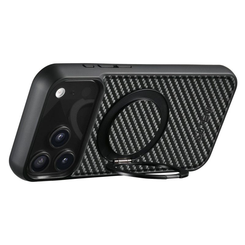 Coque iPhone 17 Pro Magsage Support Rotatif et Fibre de Carbone
