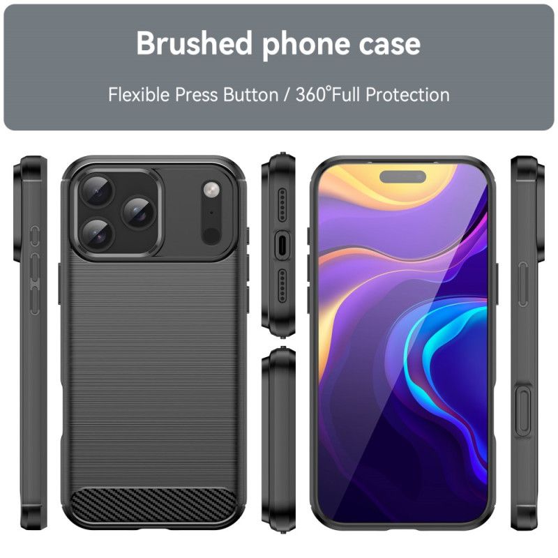Coque iPhone 17 Pro Max Fibre Carbone Brossée