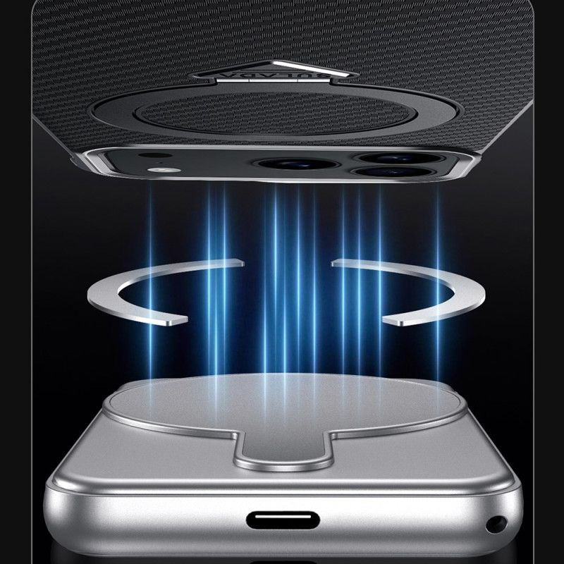 Coque iPhone 17 Pro Max Magsafe Anneau-Support Carbone