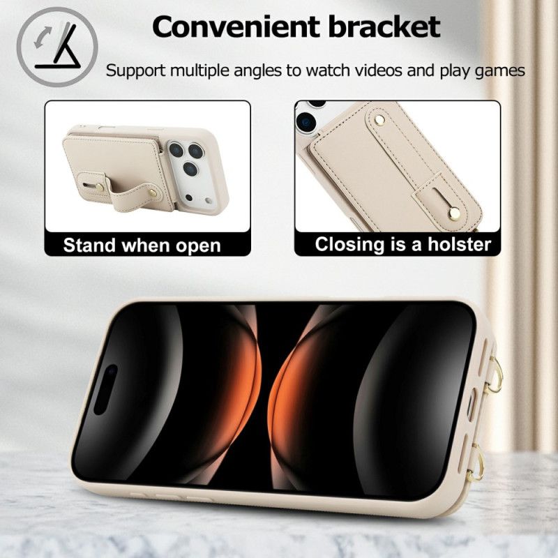 Coque iPhone 17 Pro Max Porte-Cartes et Bandoulière