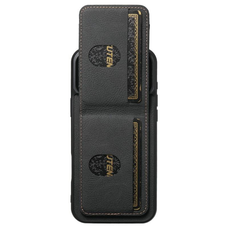 Coque iPhone 17 Pro Max Porte-Cartes et Support Look Rétro