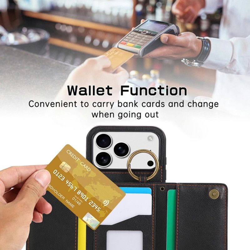 Coque iPhone 17 Pro Max Portefeuille et Bandoulière