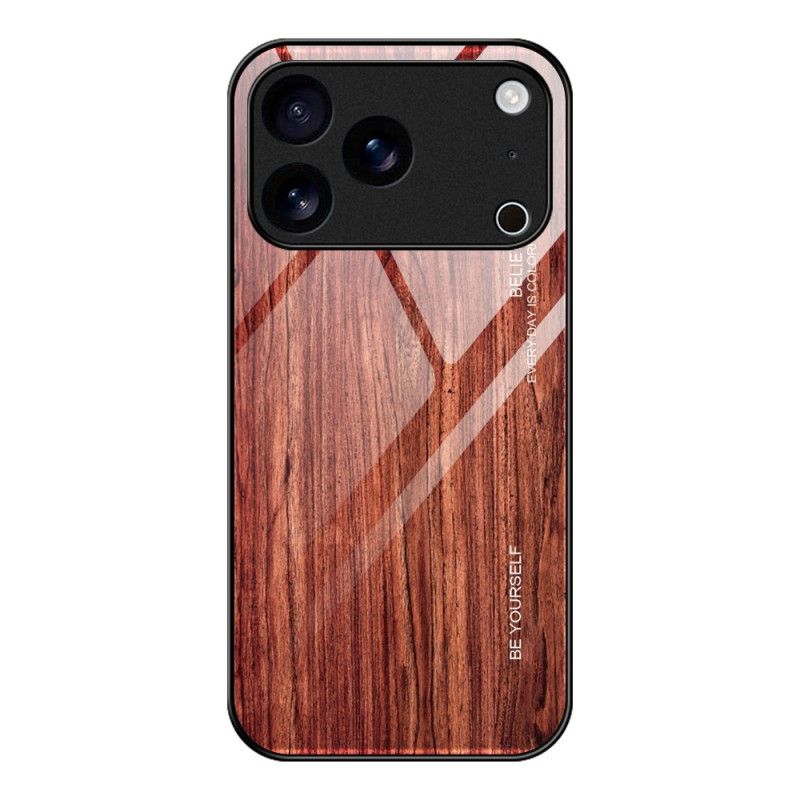 Coque iPhone 17 Pro Max Verre Trempé Effet Bois