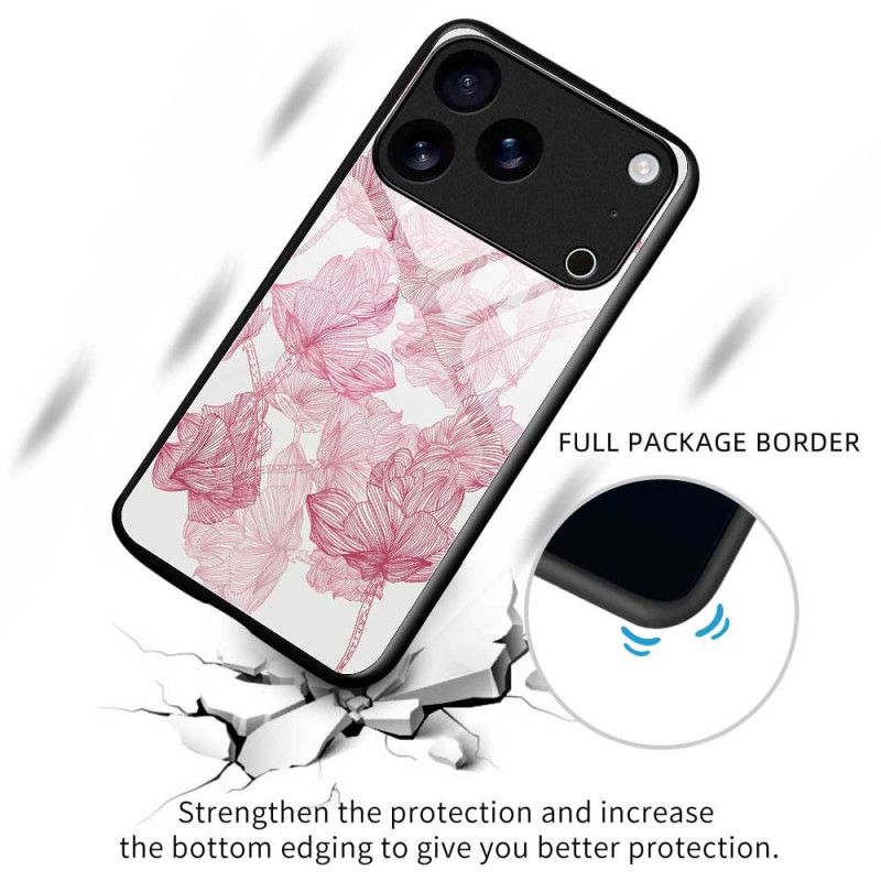 Coque iPhone 17 Pro Max Verre Trempé Floralie Rose