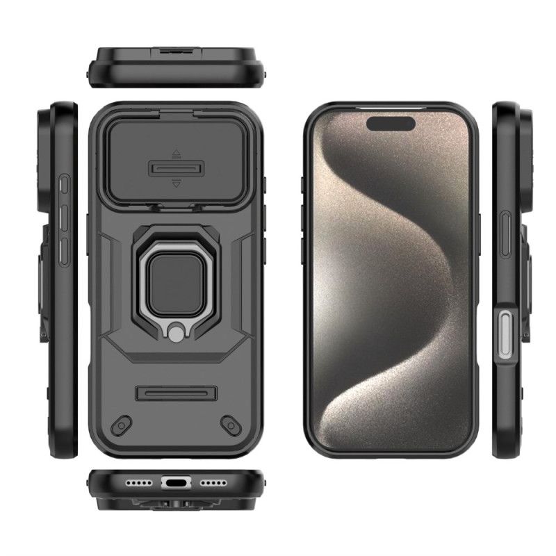 Coque iPhone 17 Pro Ring Résistante avec Protection d'Objectif