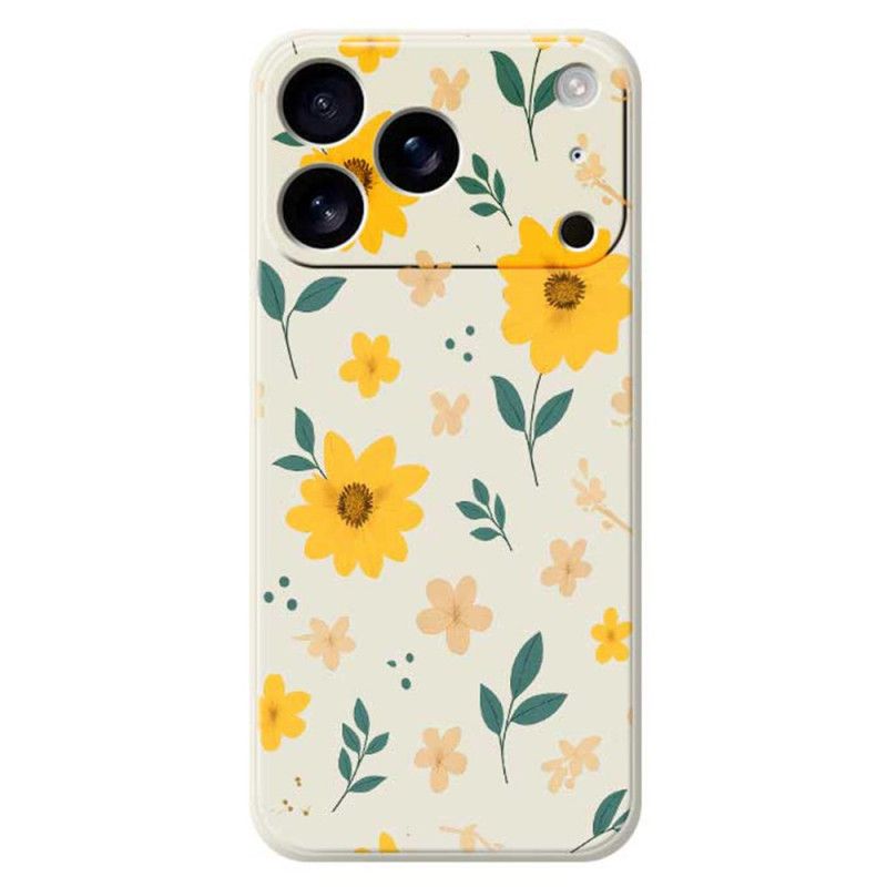 Coque iPhone 17 Pro Silicone Liquide Marguerites