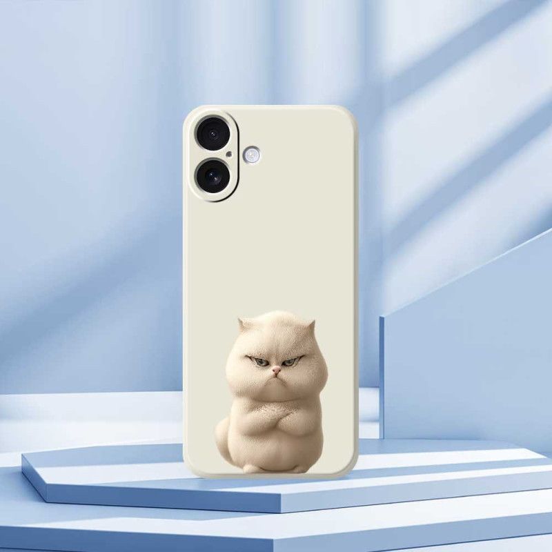 Coque iPhone 17 Silicone Liquide Chat en Colère