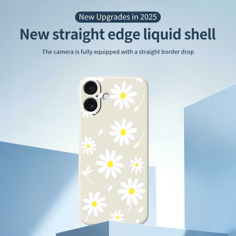 Coque iPhone 17 Silicone Liquide Marguerites