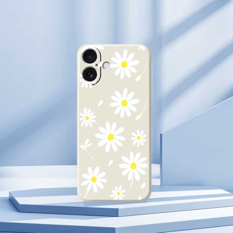Coque iPhone 17 Silicone Liquide Marguerites