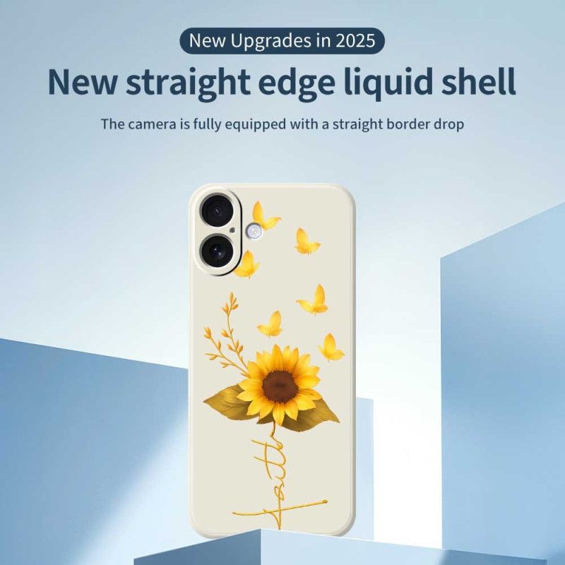 Coque iPhone 17 Silicone Liquide Tournesol