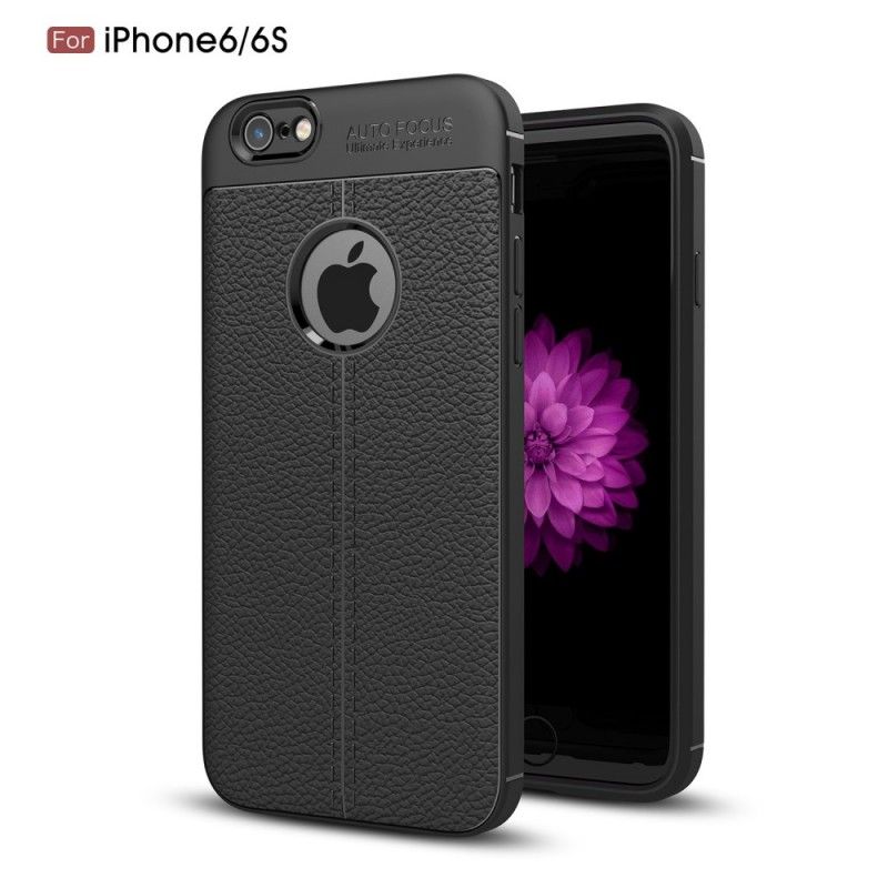 Coque iPhone 6/6s Effet Cuir Litchi Double Line