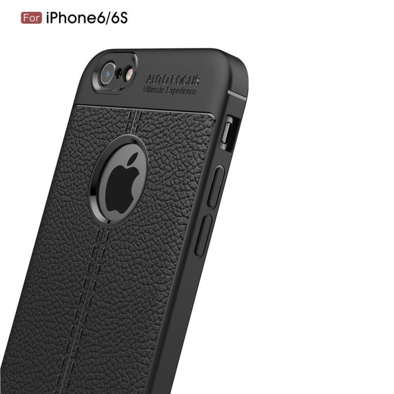 Coque iPhone 6/6s Effet Cuir Litchi Double Line