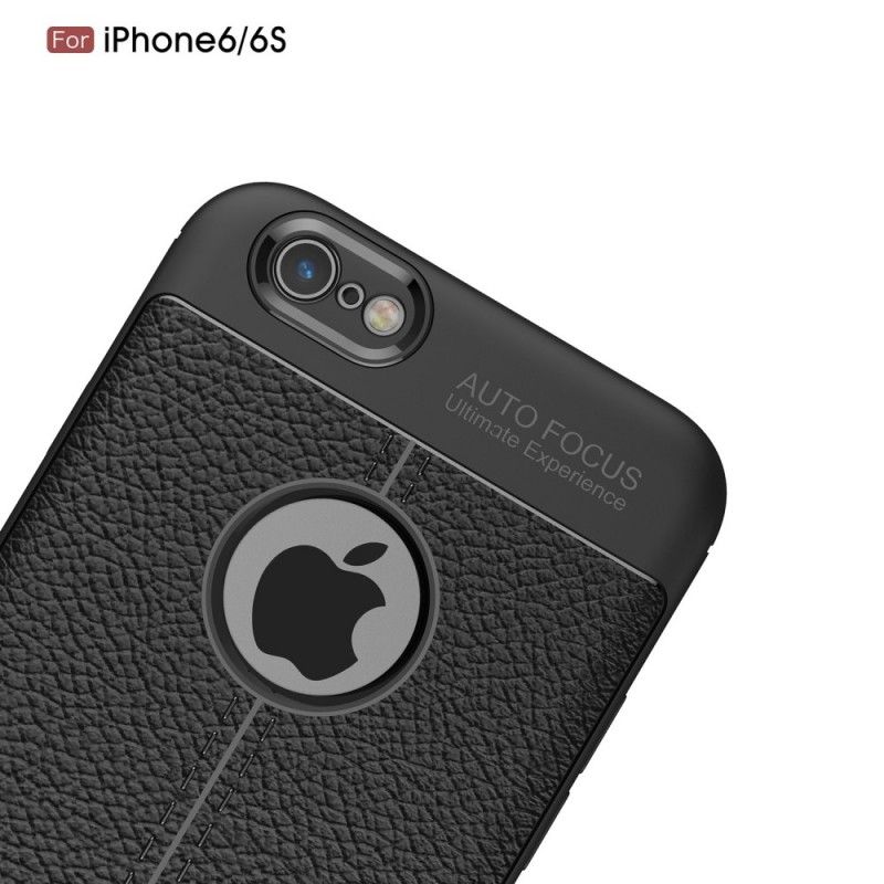 Coque iPhone 6/6s Effet Cuir Litchi Double Line