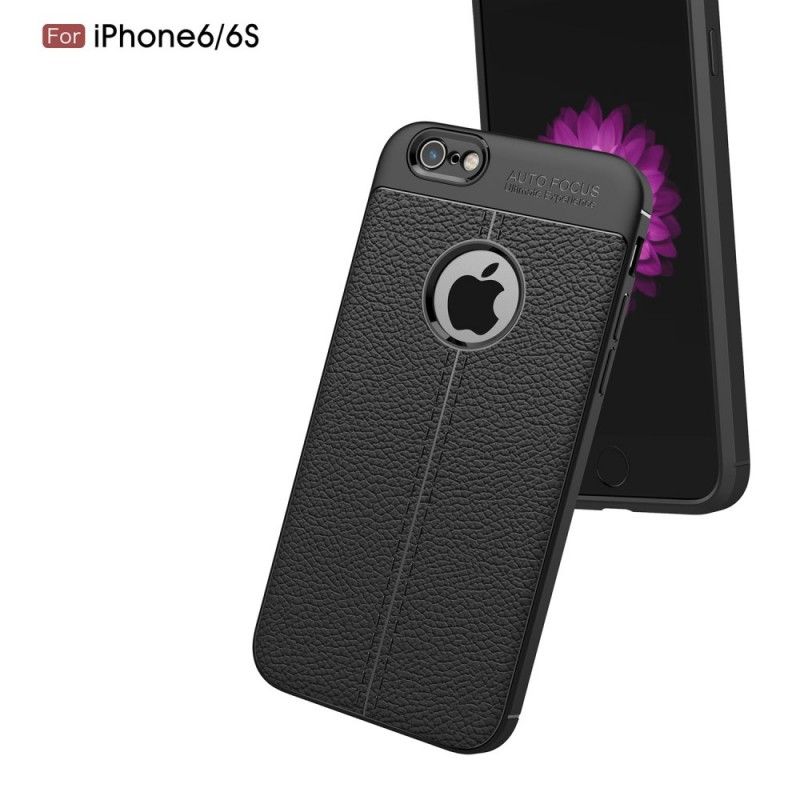 Coque iPhone 6/6s Effet Cuir Litchi Double Line