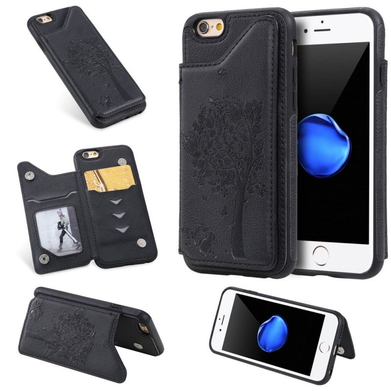 Coque iPhone 6/6s Porte-cartes Support Impression Chat