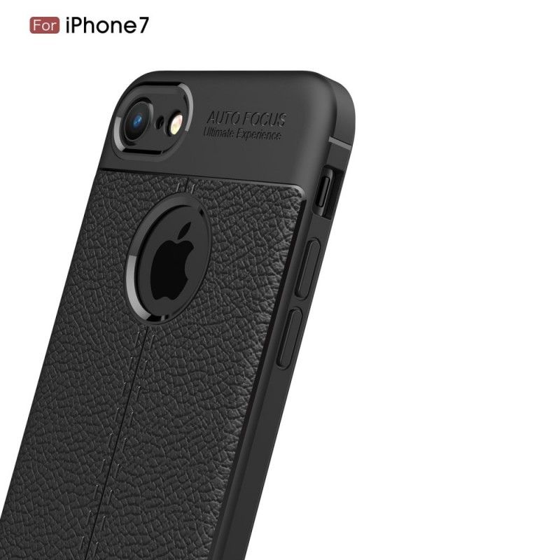 Coque iPhone 8 / 7 Effet Cuir Litchi Double Line