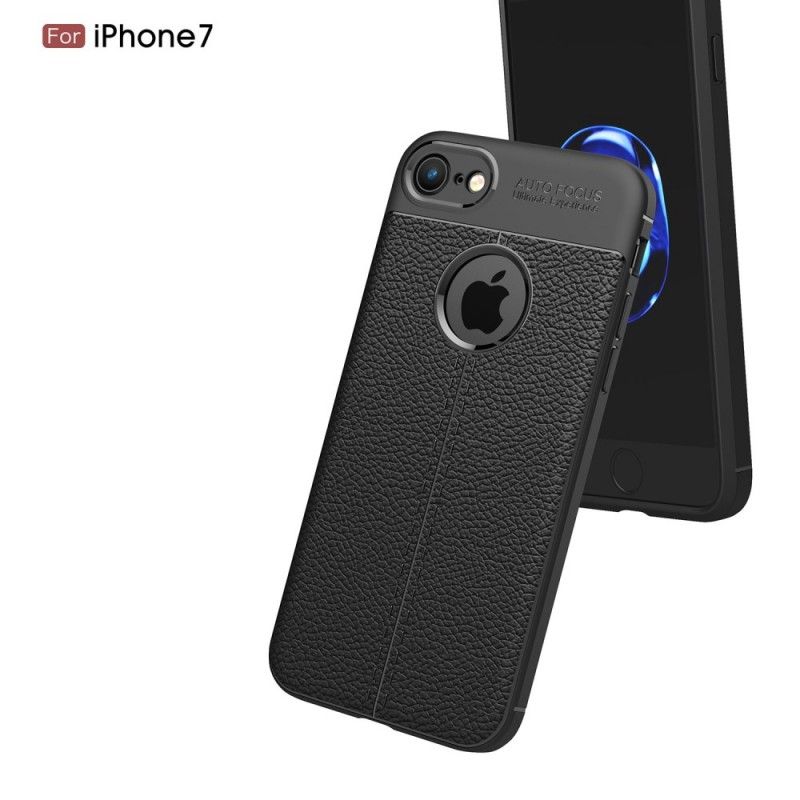 Coque iPhone 8 / 7 Effet Cuir Litchi Double Line