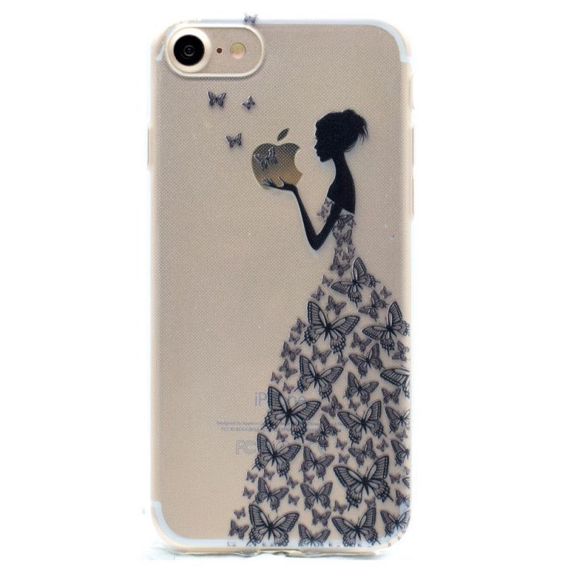 Coque iPhone 8 / 7 Transparente Robe Papillons