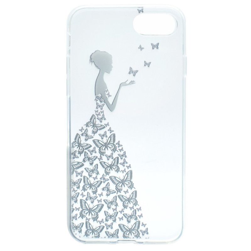 Coque iPhone 8 / 7 Transparente Robe Papillons