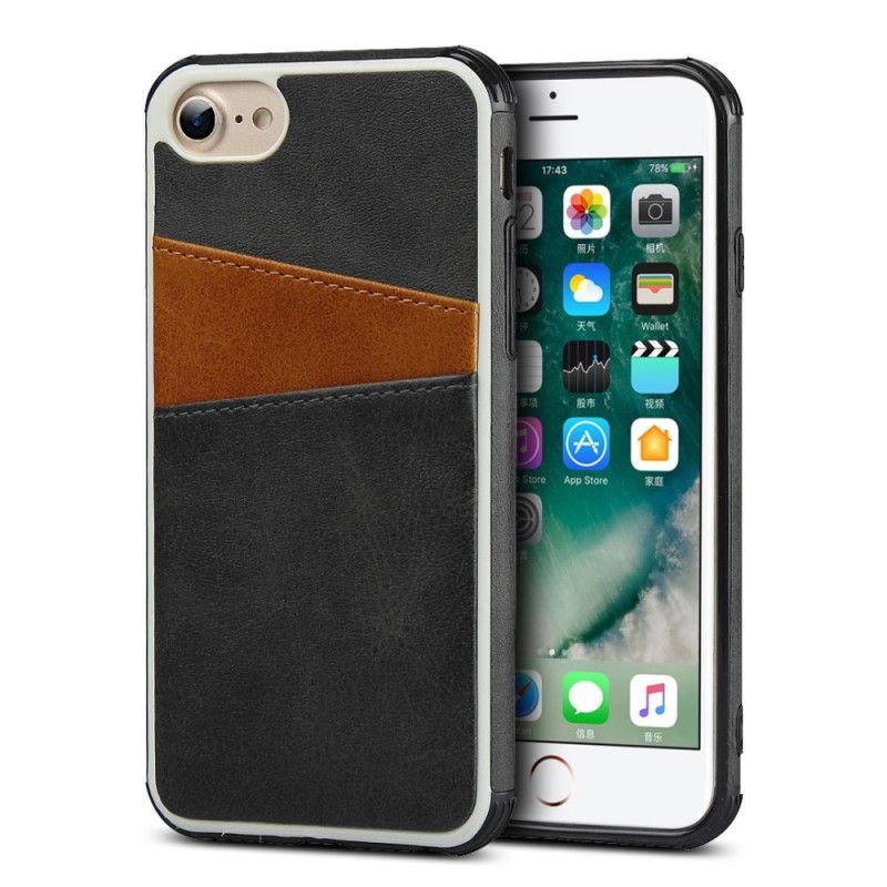 Coque iPhone Se 2 / 8 / 7 / 6 Bicolore Double Porte-cartes