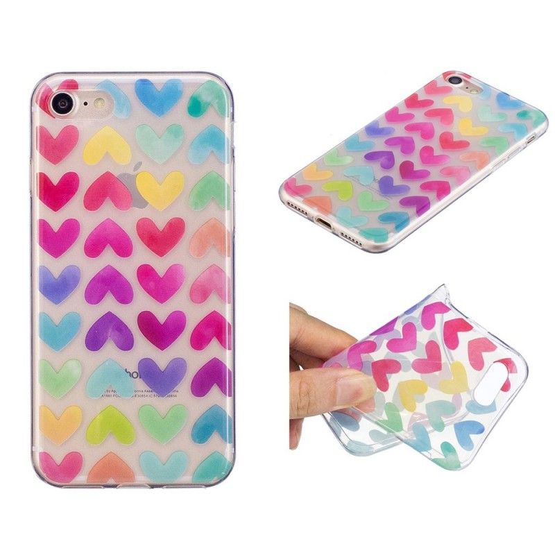 Coque iPhone Se 2 / 8 / 7 Coeurs Graphiques