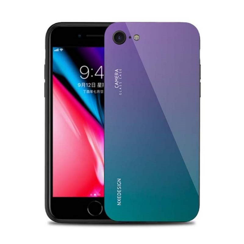 Coque iPhone Se 2 / 8 / 7 Nxe Verre Trempé Colors