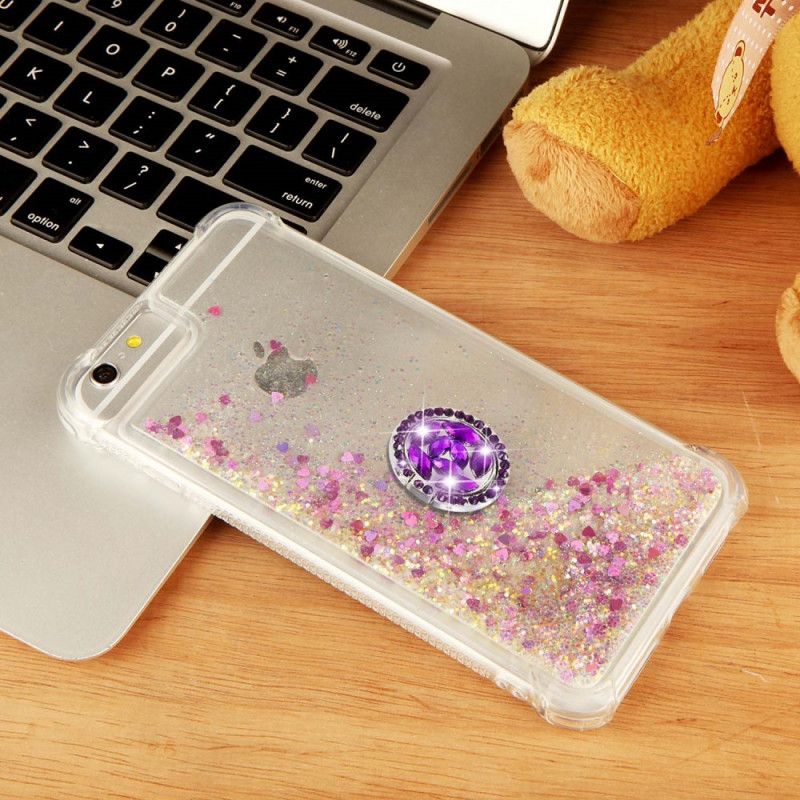 Coque iPhone Se 2 / 8 / 7 Paillettes Avec Anneau-support