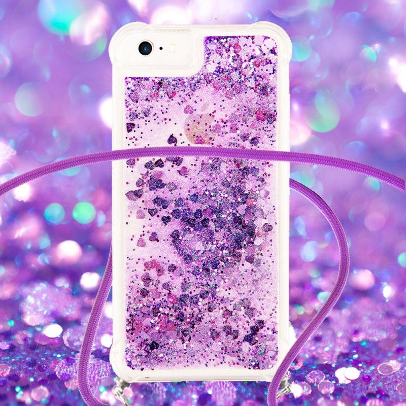 Coque iPhone Se 2 / 8 / 7 Paillettes Et Cordon