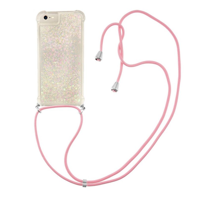 Coque iPhone Se 2 / 8 / 7 Paillettes Et Cordon