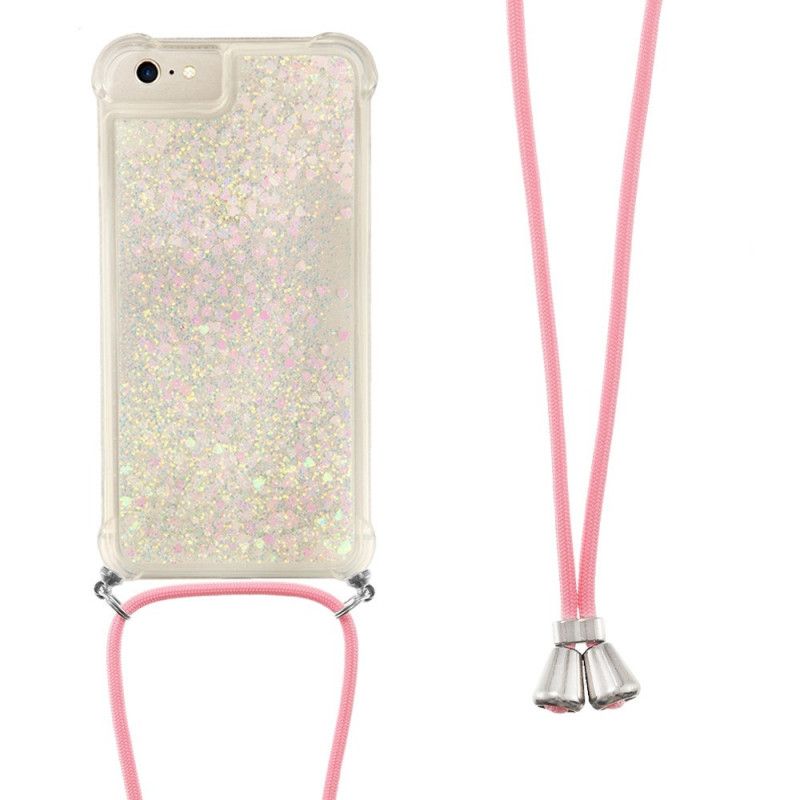 Coque iPhone Se 2 / 8 / 7 Paillettes Et Cordon