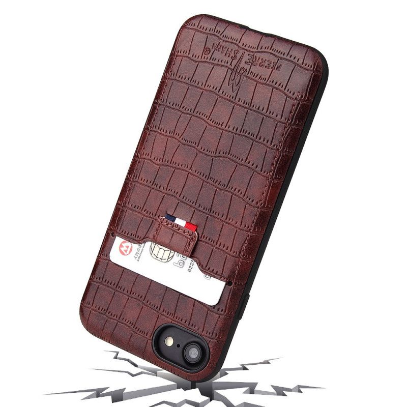 Coque iPhone Se 2 / 8 / 7 Style Peau De Crocodile Porte-carte