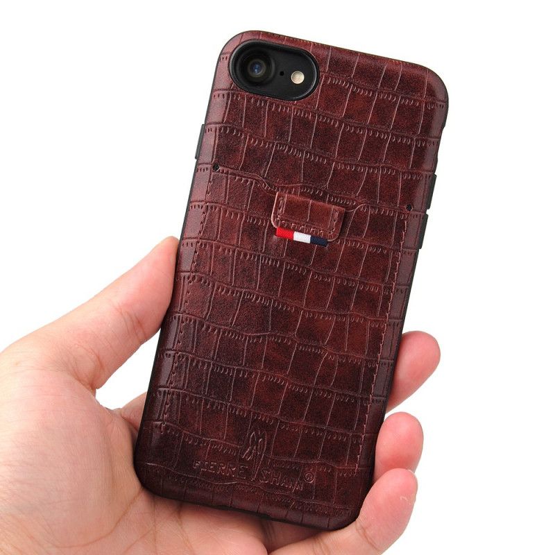 Coque iPhone Se 2 / 8 / 7 Style Peau De Crocodile Porte-carte