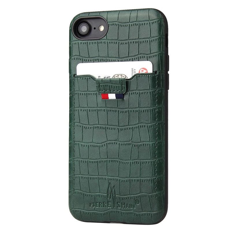 Coque iPhone Se 2 / 8 / 7 Style Peau De Crocodile Porte-carte