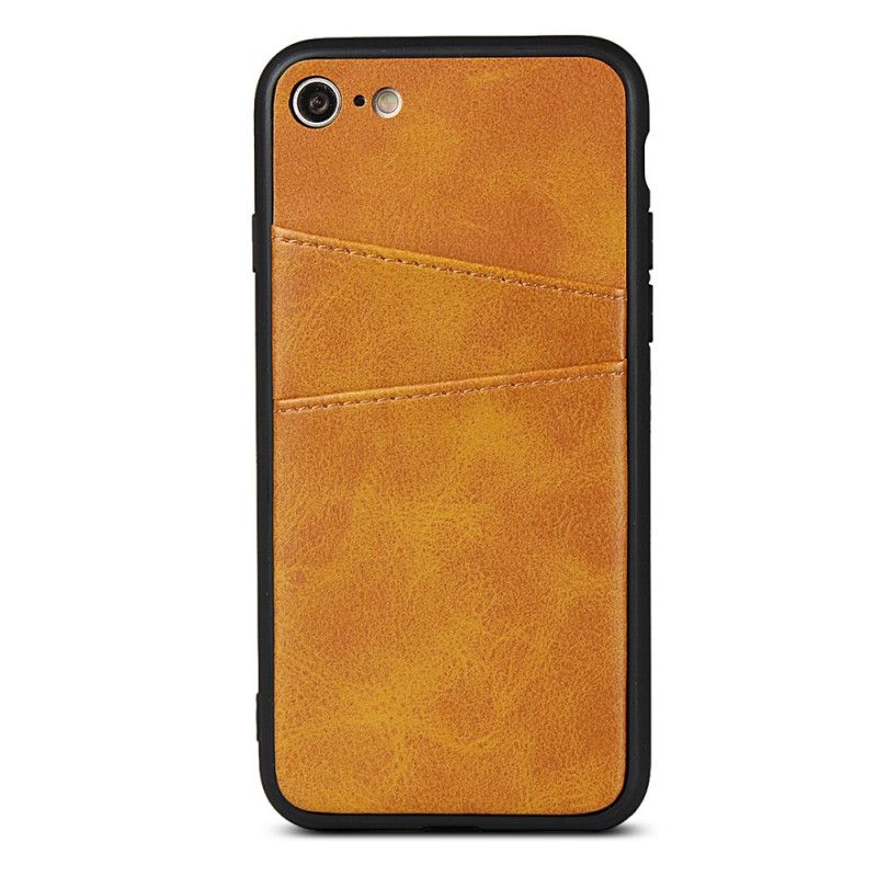 Coque iPhone Se 2 / 8 / 7 Texture Cuir Double Porte Cartes