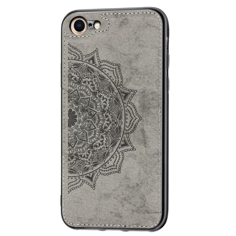 Coque iPhone Se 2 / 8 / 7 Texture Tissu Et Mandala
